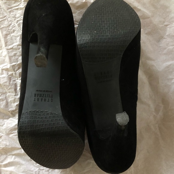 9M Stuart Weitzman Logocoverup Black Suede Booties - Picture 13 of 16